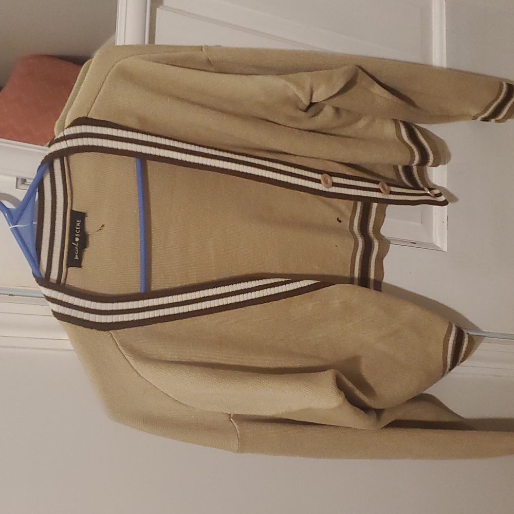 Academia striped color Button up Sweater